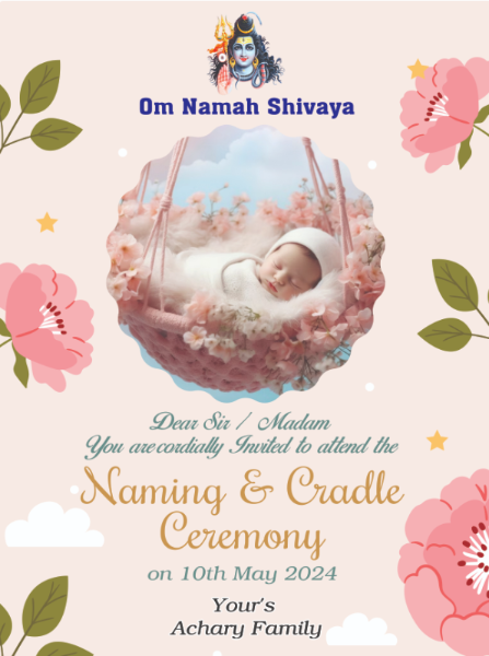 thumbnail Naming and Cradle Ceremony Digital Banner PSD Template